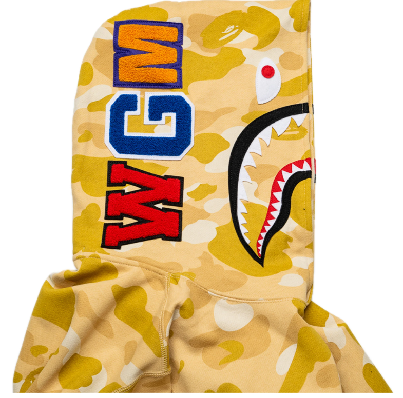 A Bathing Ape Color Camo Shark Pullover Hoodie